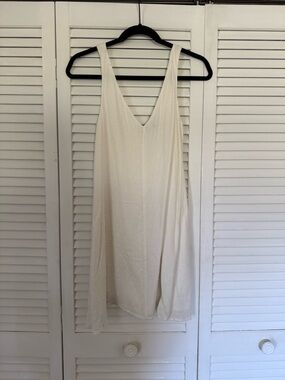 Lulu's White Textured Dot Slip Dress